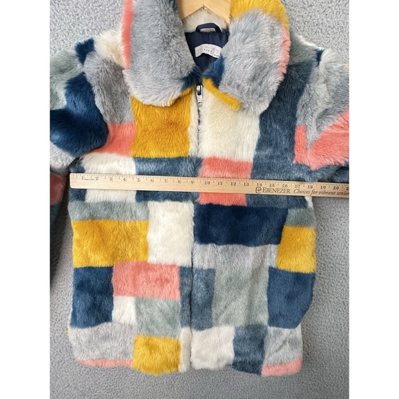 Stella McCartney Kids ColorBlock Abbie Faux Fur Jacket Sz 14 Yrs Soft And Cozy - Picture 7 of 10